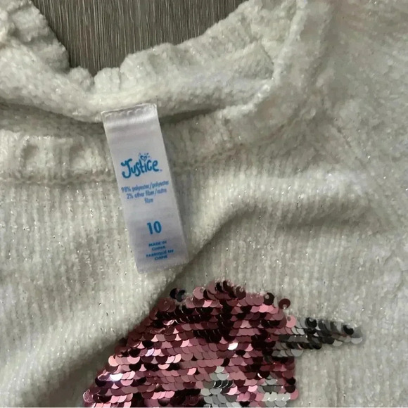 Justice Unicorn Sequin Sweater Size 10 - Picture 4 of 4